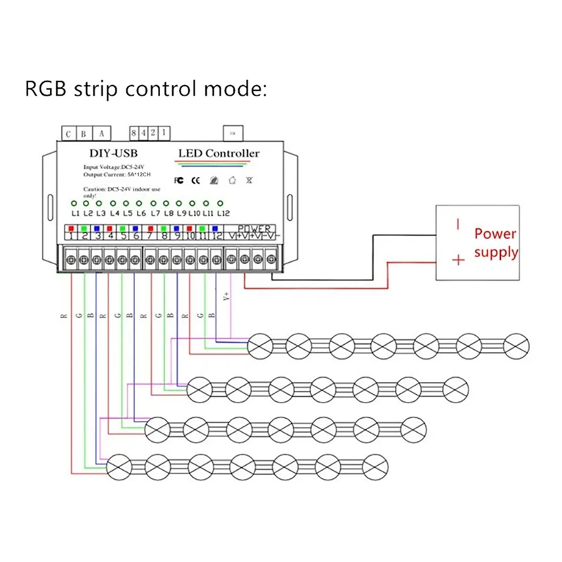 Imagem -03 - Controlador de Programação Autônoma 12way Programável Usb Faça Você Mesmo Led Rgb Controlador para 3528 5050 Strip Module Durável