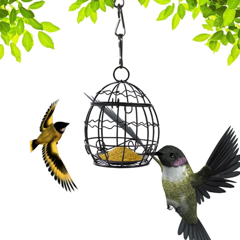 1pc-Iron Hanging Birdcage Feeders for Outdoor Gardens and Courtyards, Used as Accessories for Bird Feeding Stations