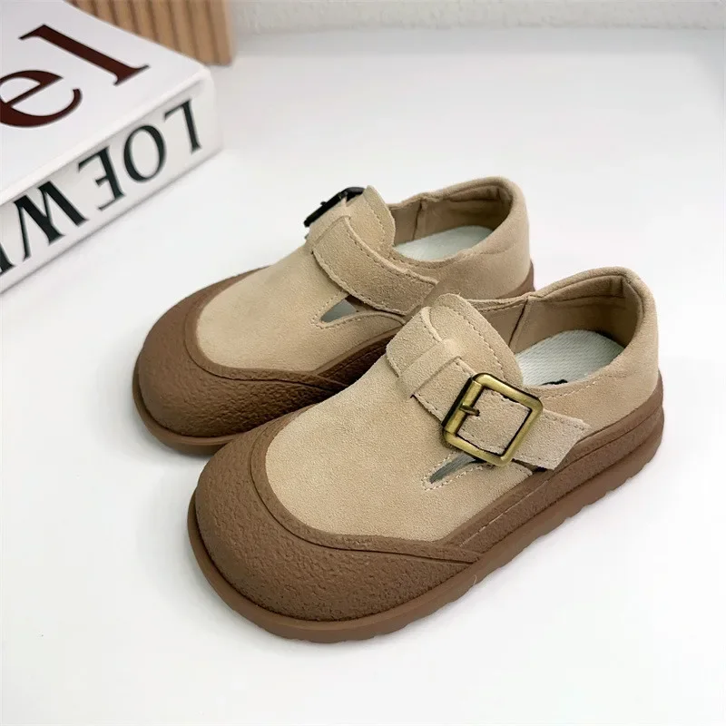 Obuwie dziecięce Retro obuwie modne chłopięce skórzane buty piękne matowe szkolne sukienki dla dziewczynek buty Chaussure Enfant Fille