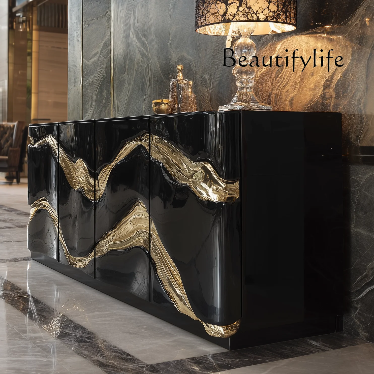 

Art Aesthetics Entrance Cabinet Designer Entrance Side Cabinet Villa Luxury Furniture High Luxury International