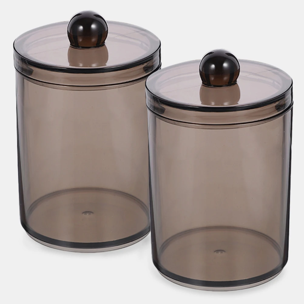 

3pcs Cotton Swab Holder Container Lid Dust-Proof Storage Jar For Bathroom Makeup Organizer Desktop Small Jars Bathroom