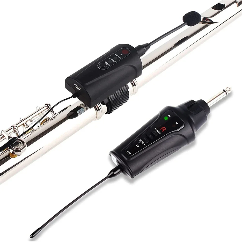 Professional UHF Wireless Microphone Receiver And Transmitter System For Flute Piccolo Condenser Microphone With Clear Sound