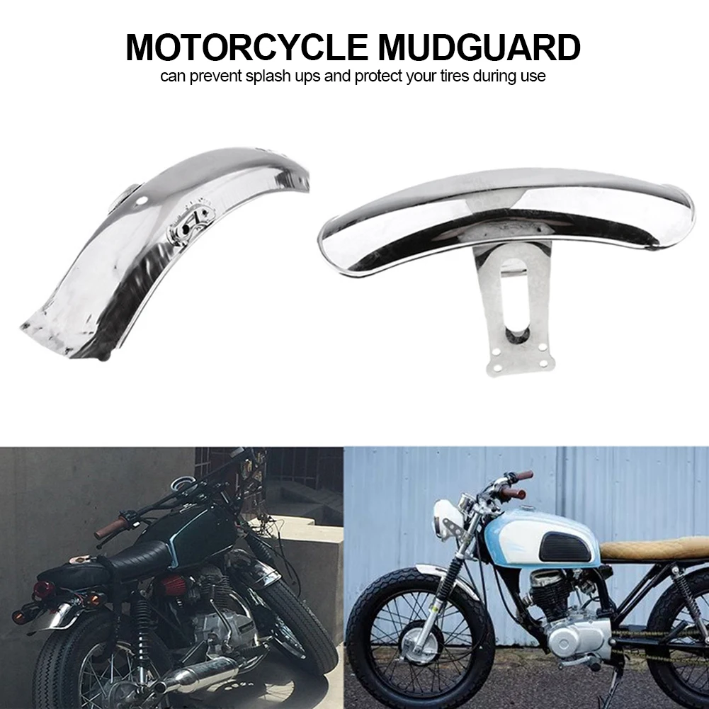 Universal Motorcycle Front wheel Fender Retro Black \\Chrome Tire Position Mudguard Splash Guard For Honda CG125 GN125 Cafe Racer