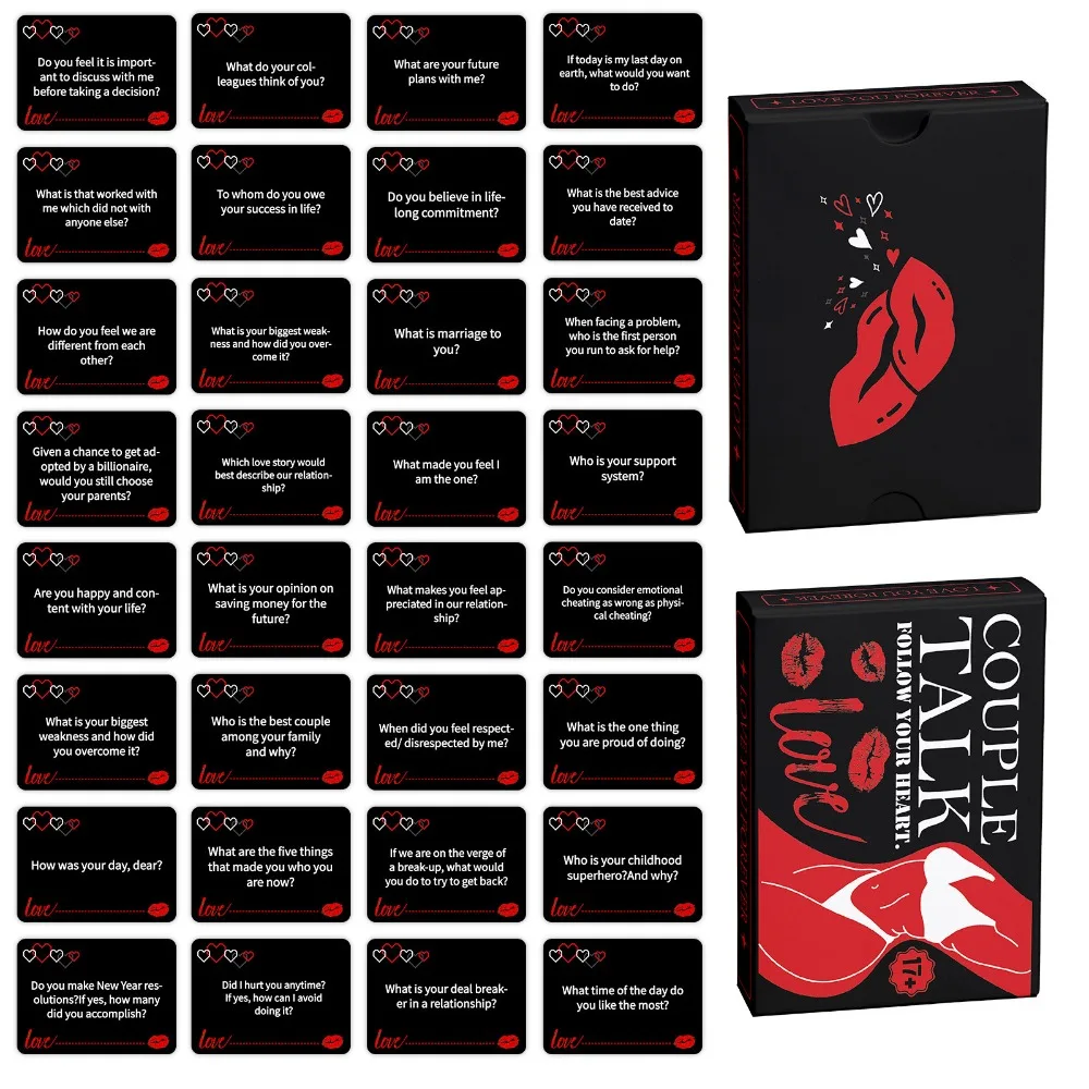 

50 Flirty Q&A Couple Cards Tabletop Game Interaction Spouse Date Amorous Engagement Romantic Lively Charming