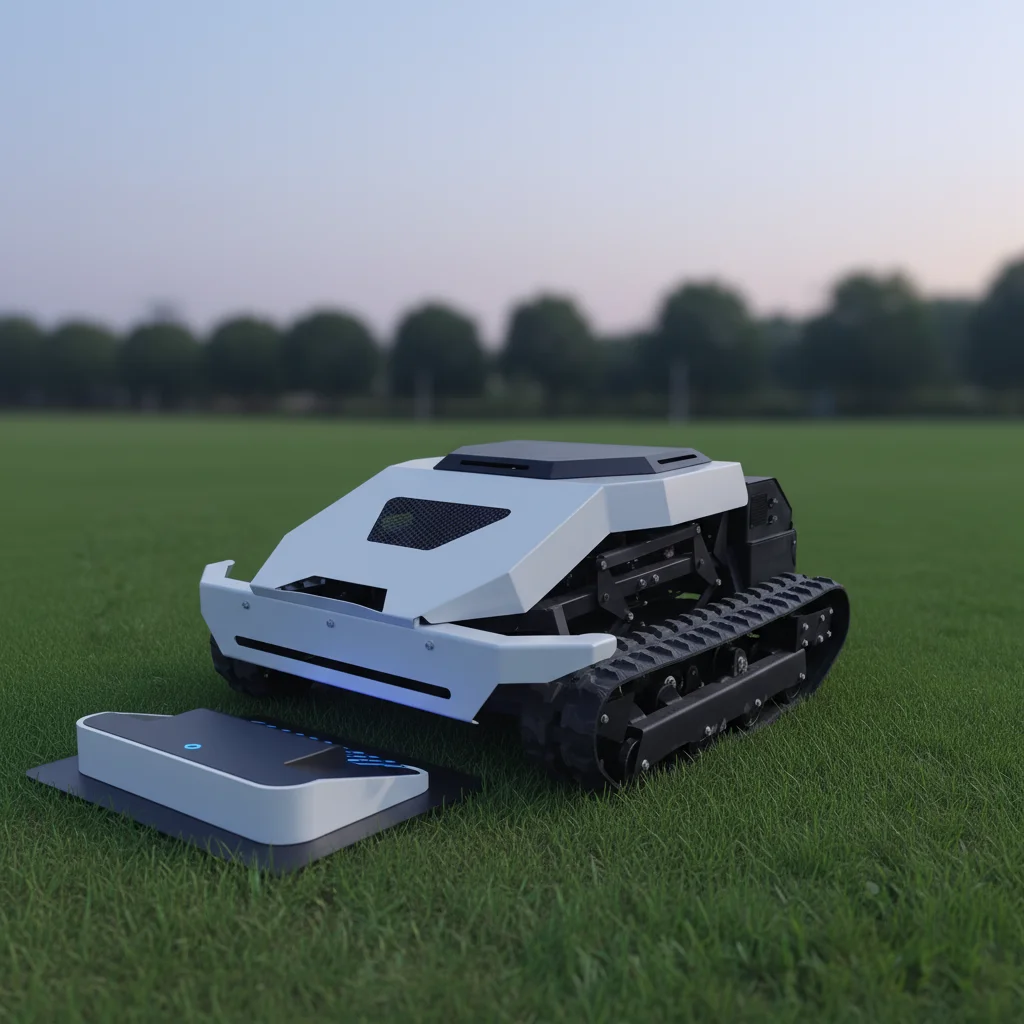 

Customize Heavy Duty Remote Control Lawn Mower Durable Crawler Type Grass Cutting Machine For Large Area