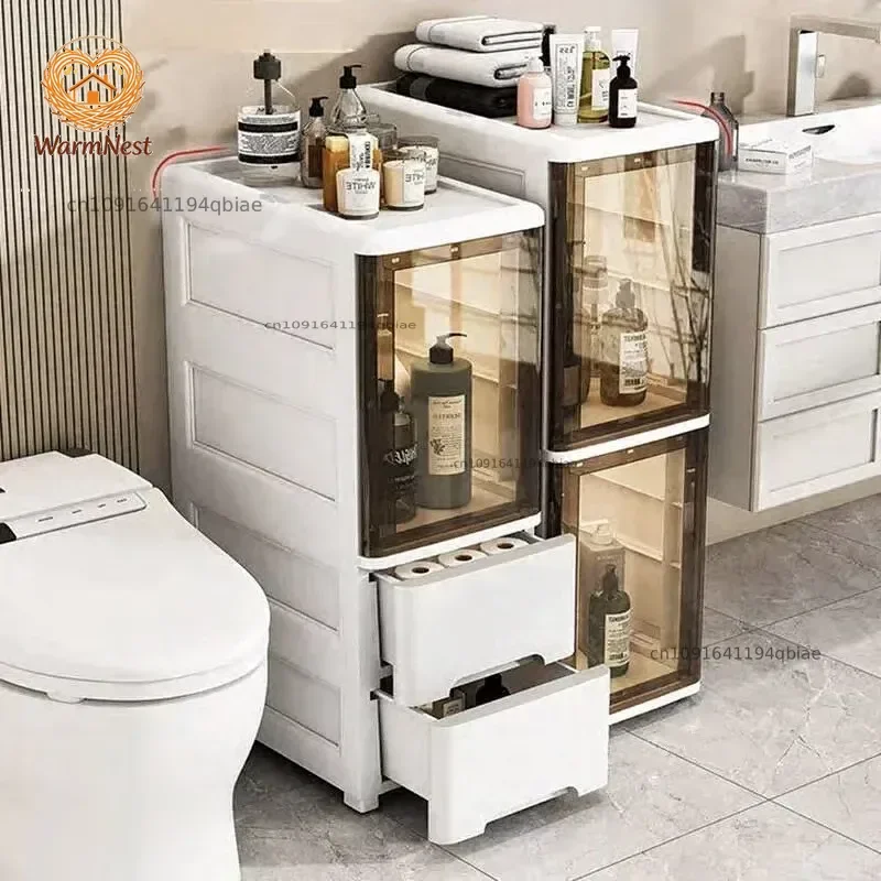 Plastic Washbasin Bathroom Cabinet for Powder Room Japanese Multi-layer Sand Cabinets Simple Household Storage for Bedroom