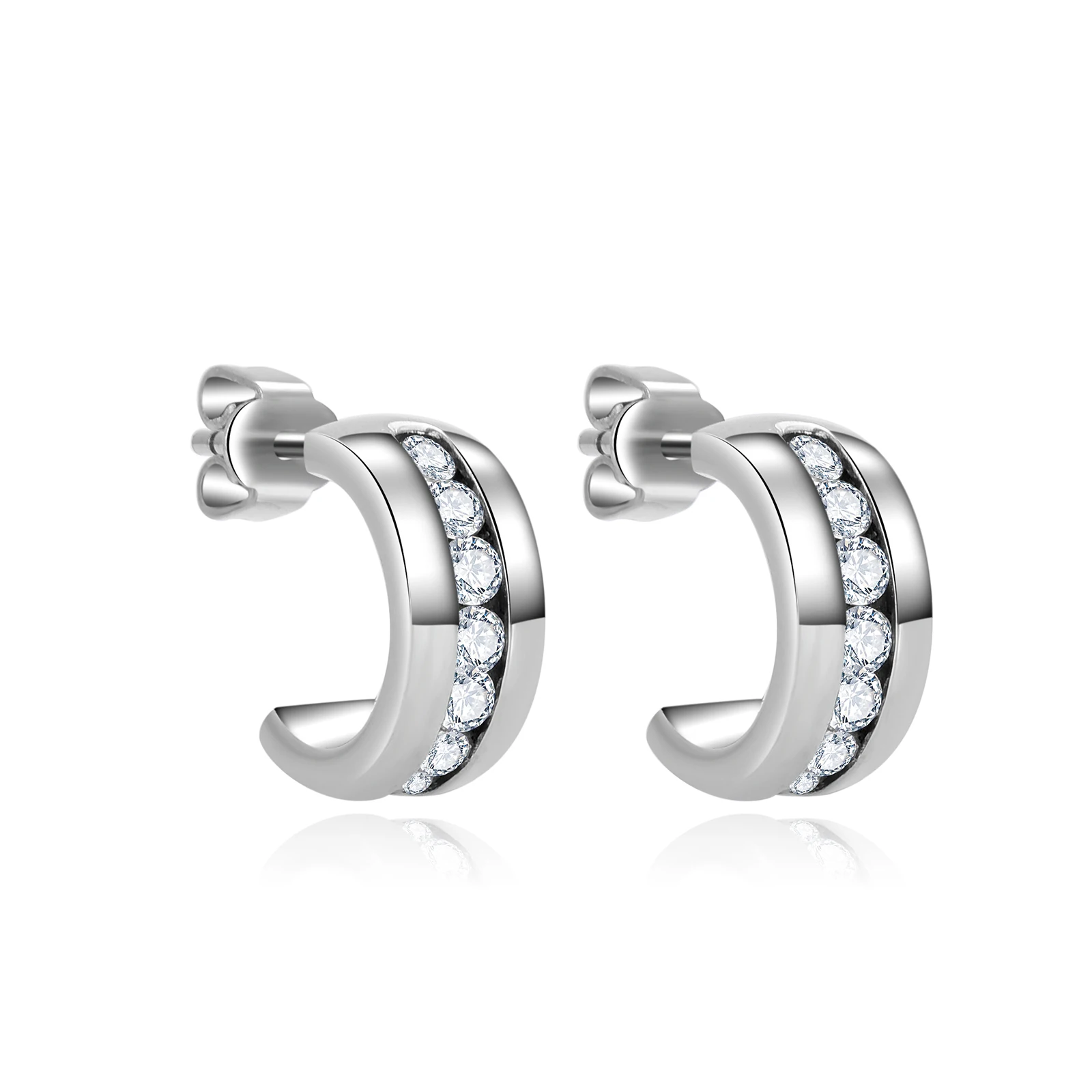 

G23 Titanium Hypoallergenic Earrings for Sensitive Ears,Half Hoop Huggie Earrings, Open C Shaped Split Earrings for Women Girls