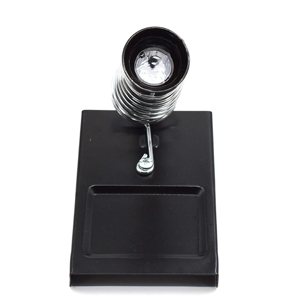 

2 Pcs Soldering Iron Stand Spring Holder Metal Base Rectangle Heavy Duty Support Efficient Workspace Double Tubes Stable Fixing