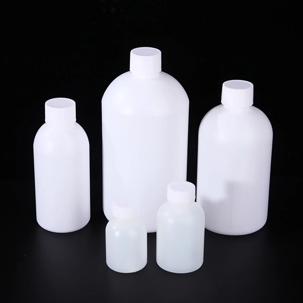 2 Pcs Reagent Bottle Plastic Sample Sealing Medicine Narrow Mouth Liquid Storage Vial Container 500ml Pill