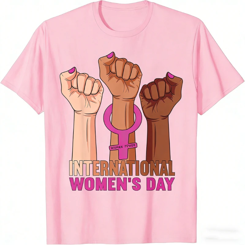 International Women’S Day 2026 March 8 Support Women Printed T-Shirt Tops Trend Fashion Streetwear Summer Casual Short-sleev