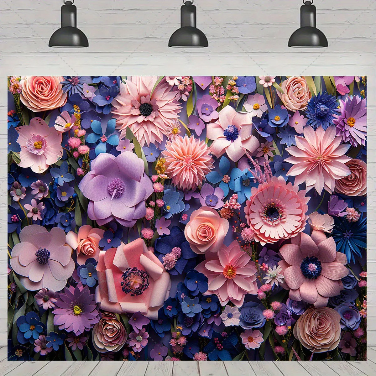 

3D Art Flower Wall Photography Backdrop Birthday Party Banner Background Wedding Baby Shower Decor Banner Photo Studio Custom