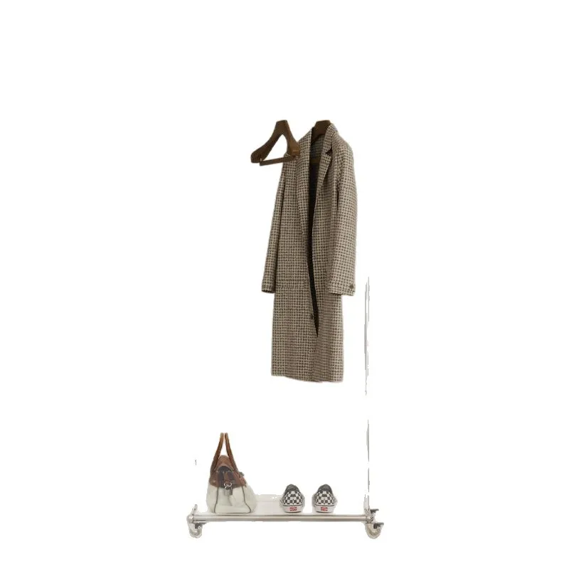 Stainless steel coat rack removable clothes floor hanger living room rack bedroom home storage