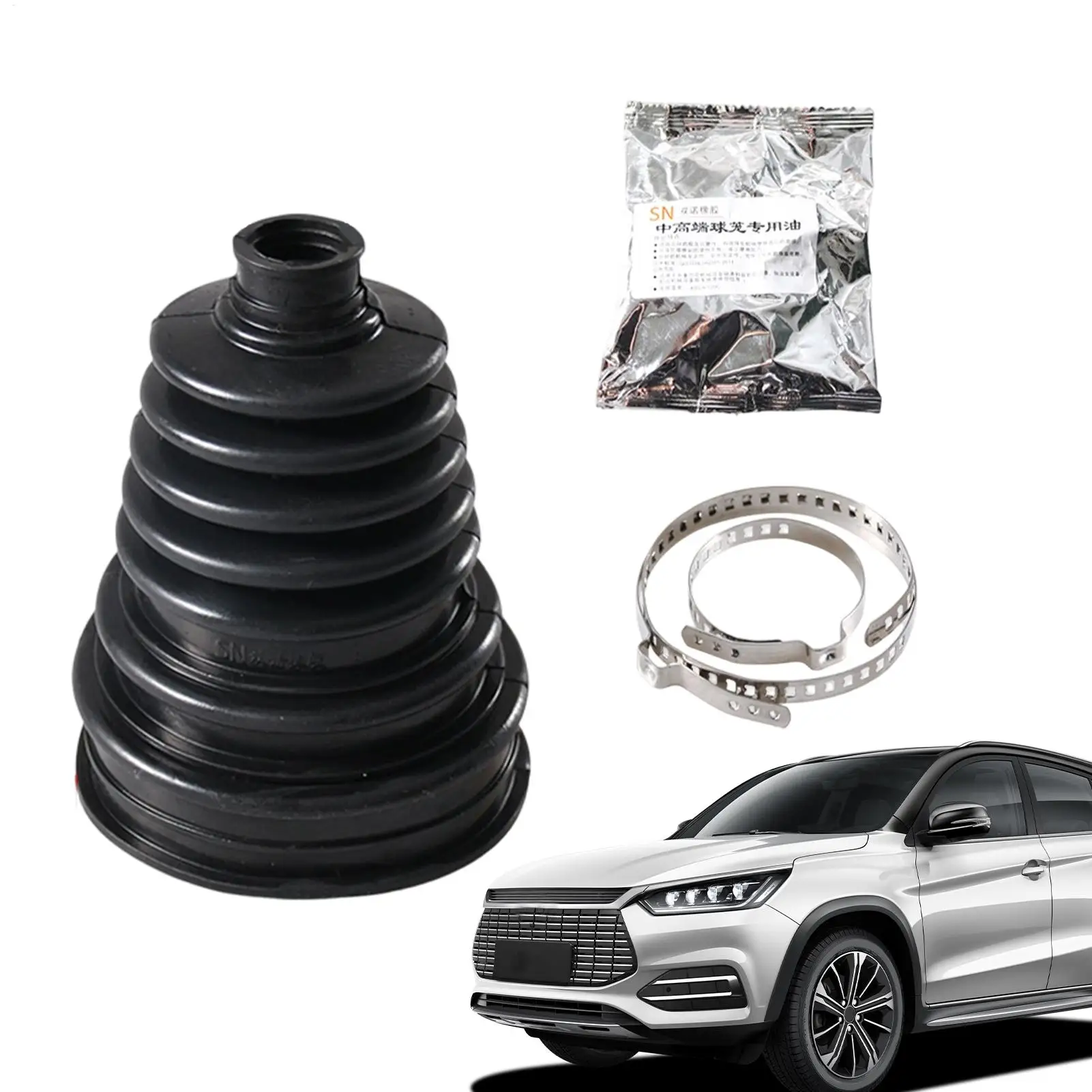 Car CV Boot Durable Constant Velocity Joint Dust Cover Set Car Ball Cage Dust Cover with Clamp CV Joint Boot Kit CV Boot Repair