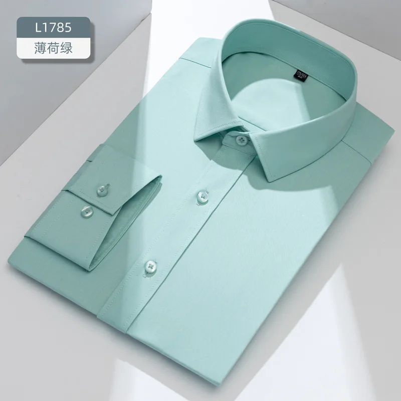2026 New Premium Bamboo Work Shirt for Men,Long Sleeve Slight Stretch Wrinkle Resistant Business Casual Office Dress Mens Camisa