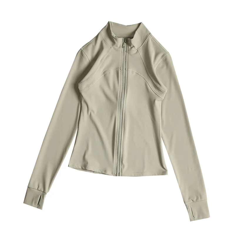 Advanced yoga suit for women in autumn stand collar slimming fast-drying running exercise top outdoor exercise fitness long