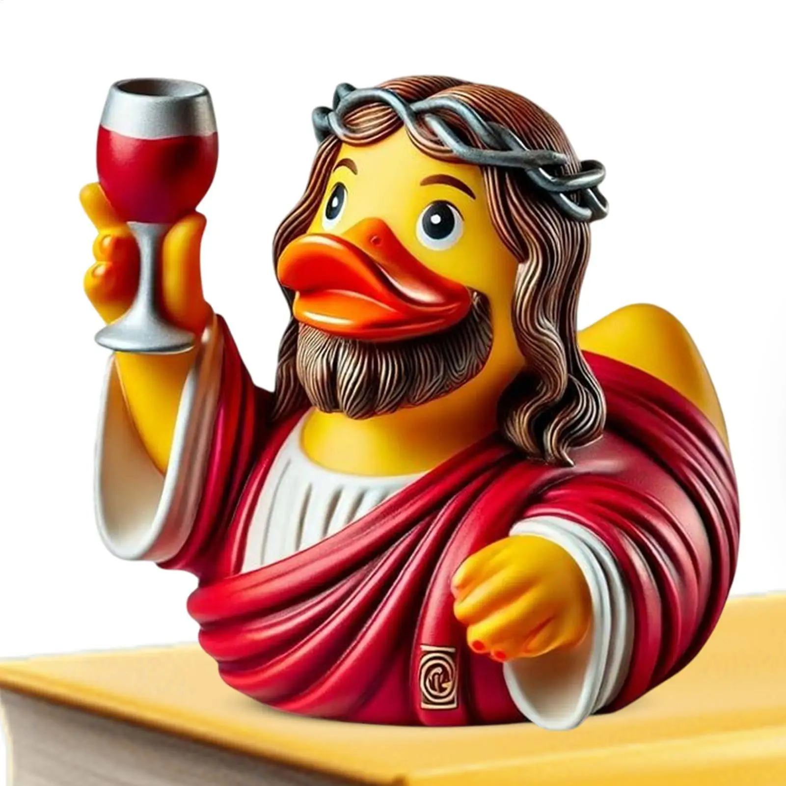 Duck Figurine Easter Figurines Christmas Decor Jesus Duck Desk Toys Cute Home Decor For Adults Kitchen Office Car Bedroom Desk
