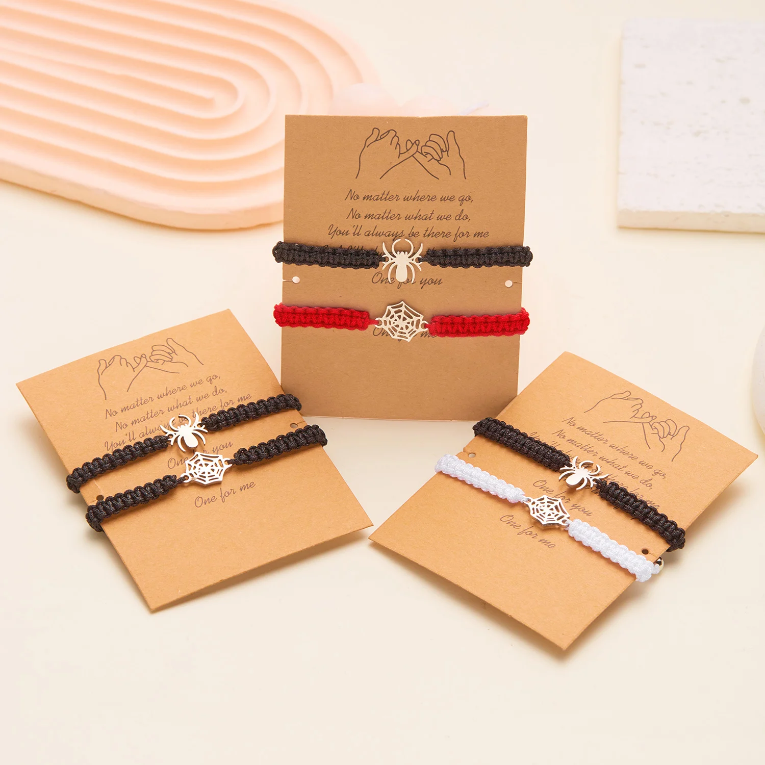 Spider Hand Woven Rope Bracelet Women Men Simple Woven Adjustable Bracelet Romantic Aesthetic Couple Jewelry Gift