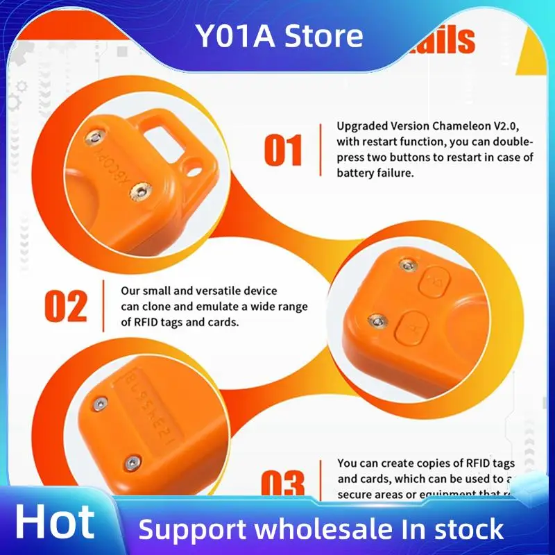 

Y01A NFC Дубликатор + 5X CUID Брелок RFID Считыватель смарт-чипов Эмулятор Chameleon Ultra V2.0 Обновление 125 кГц/13,56 МГц Дубликатор