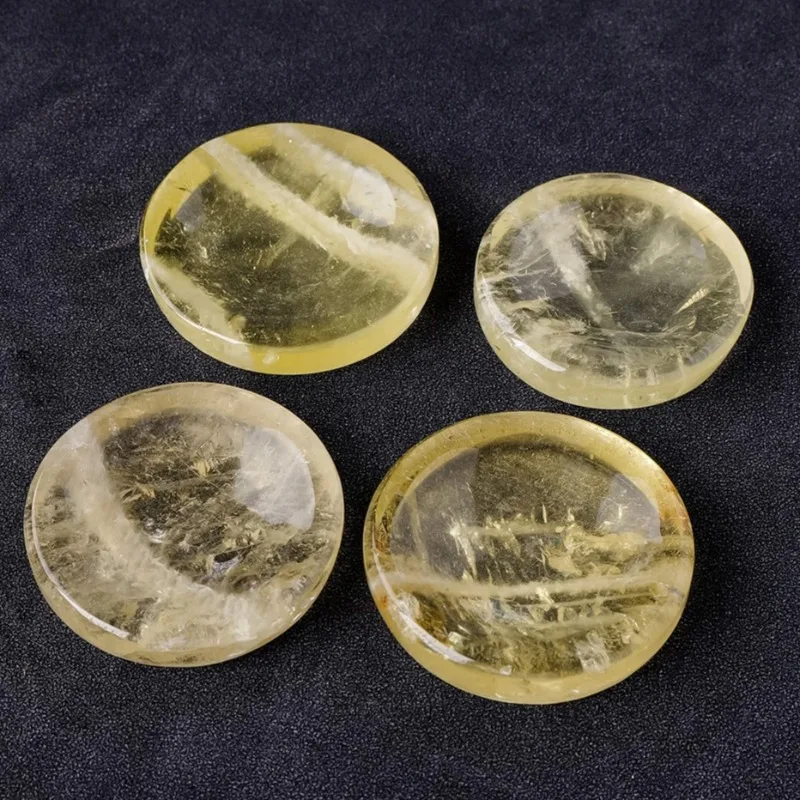 

1pc Citrine Stone Bowl - Raw Stone Polished Demagnetize Bowl with Golden Brown Marble-like Pattern, Home Decor, Unique Gift Idea