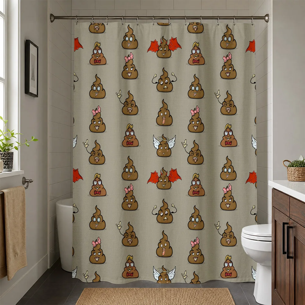 Cute Waterproof Shower Curtain Funny Cartoon Character Bathroom Liner Novelty Decor for Kids Teens Fun Shower Curtain Curtain Ba