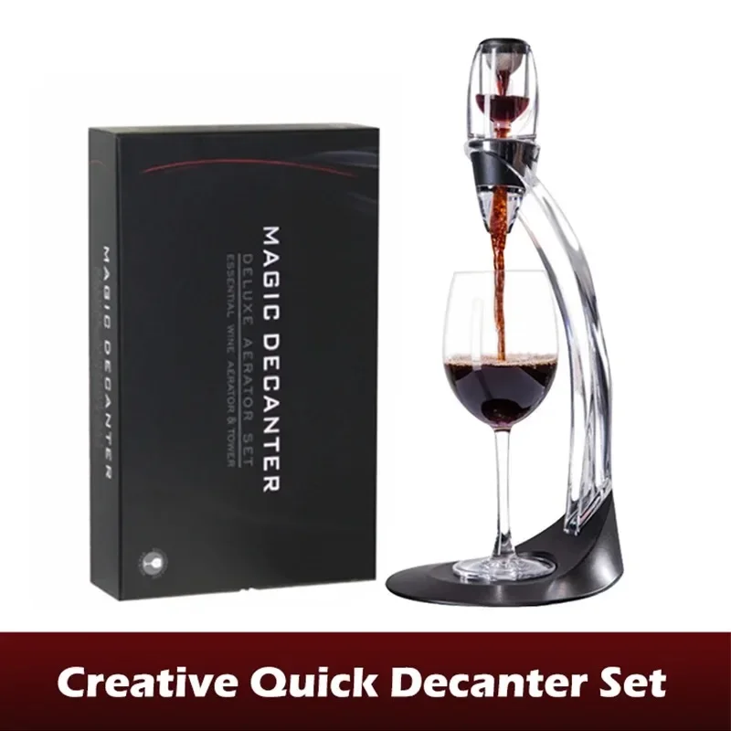 Aireador de vino decantador vertedor juego de boquilla con filtros purificador soporte difusor aireador colador aireador vino para Navidad