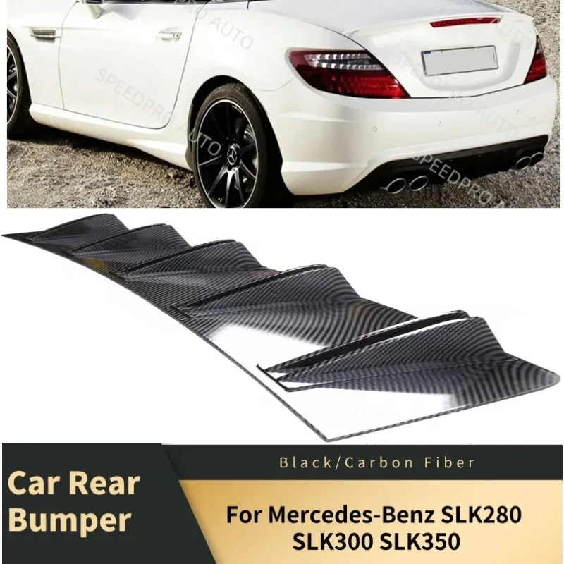 

For SLK280 SLK300 SLK350 Car Rear Diffuser 5 Fins Shark Bumper Splitter Spoiler Lip Body Kit Accessories Carbon Fiber