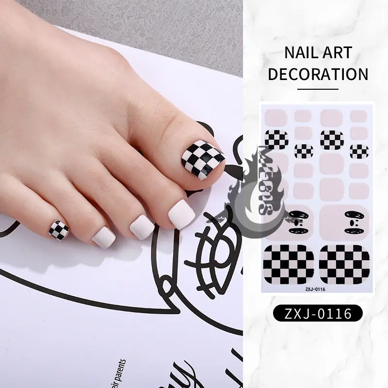 Nuovo smalto per unghie pellicola adesivi per unghie dei piedi tinta unita Glitter Toe Nail Art Sticker fai da te adesivo impermeabile involucri per unghie decalcomanie