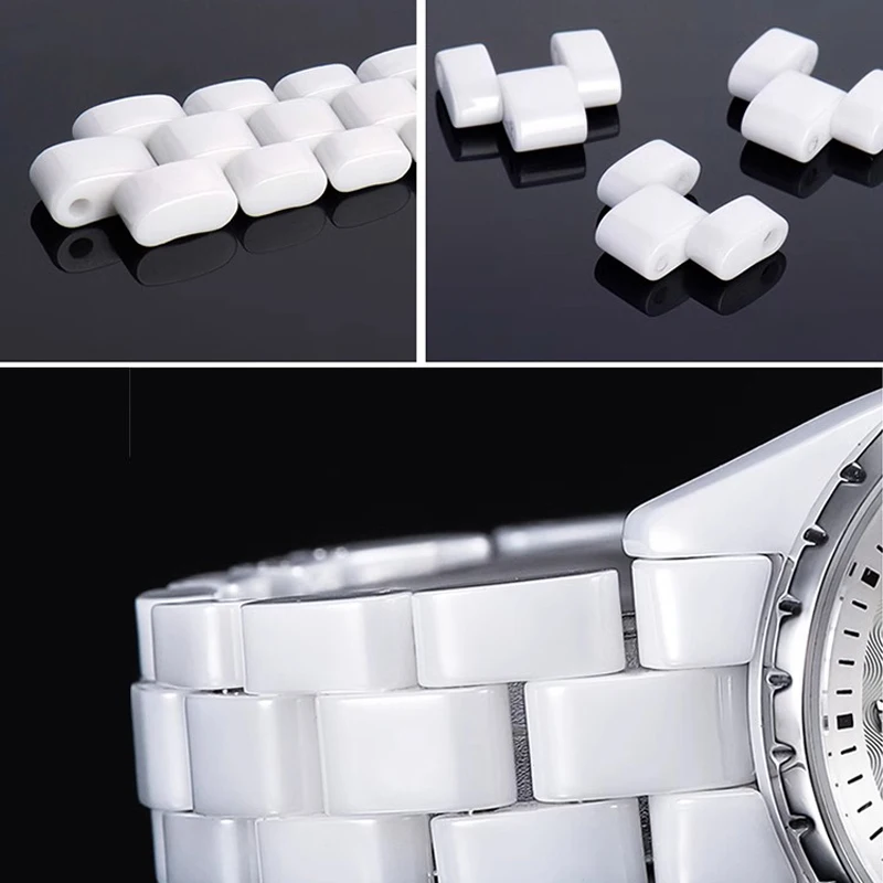 For J12 ceramics wristband high quality women's men's watch strap Fashion bracelet black white 16mm 19mm Waterproof Bracelet