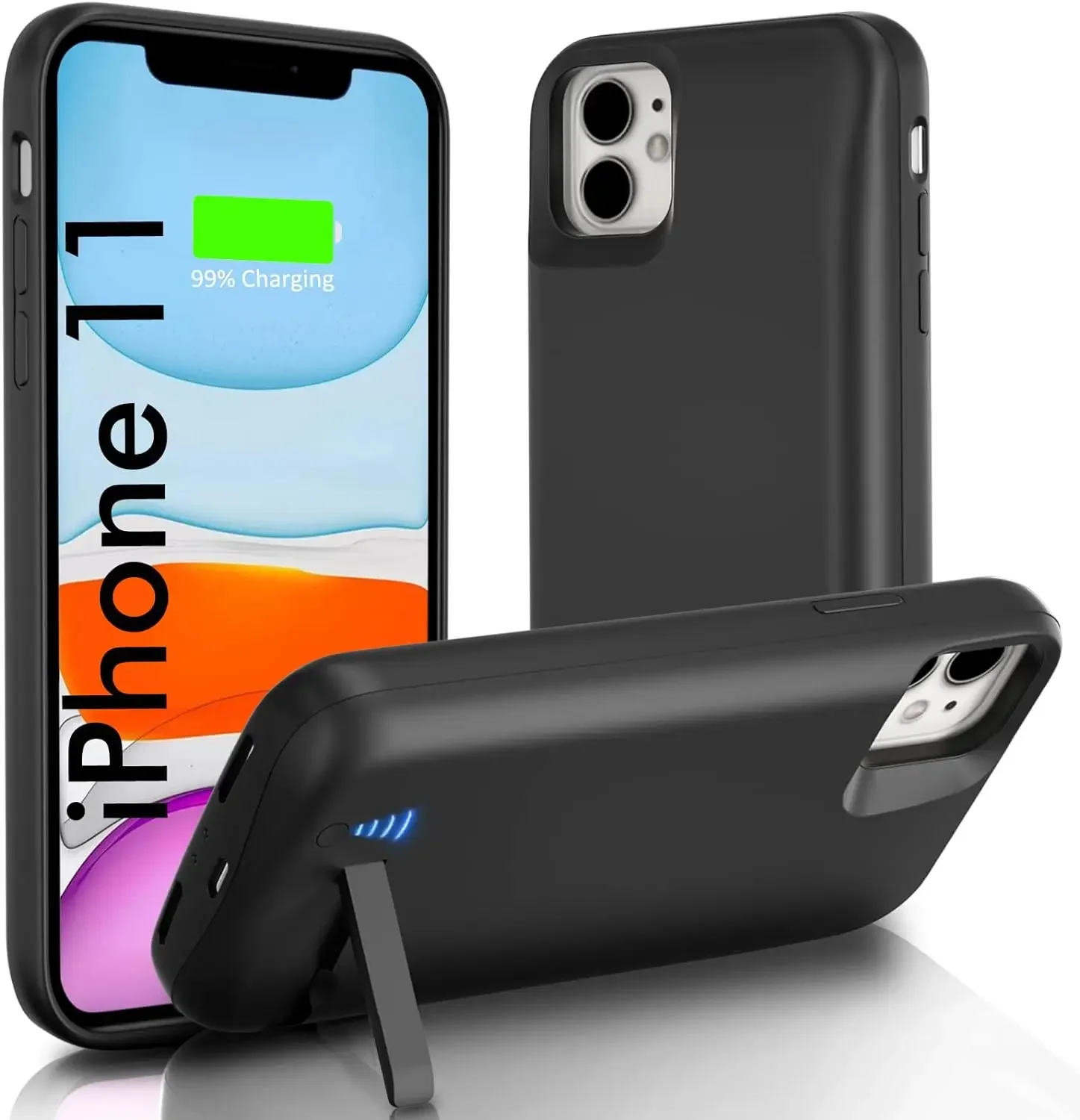 

6000mAh Battery Case for iPhone 11 Portable power bank Extended Charging Case with Kickstand phone case with built in battery
