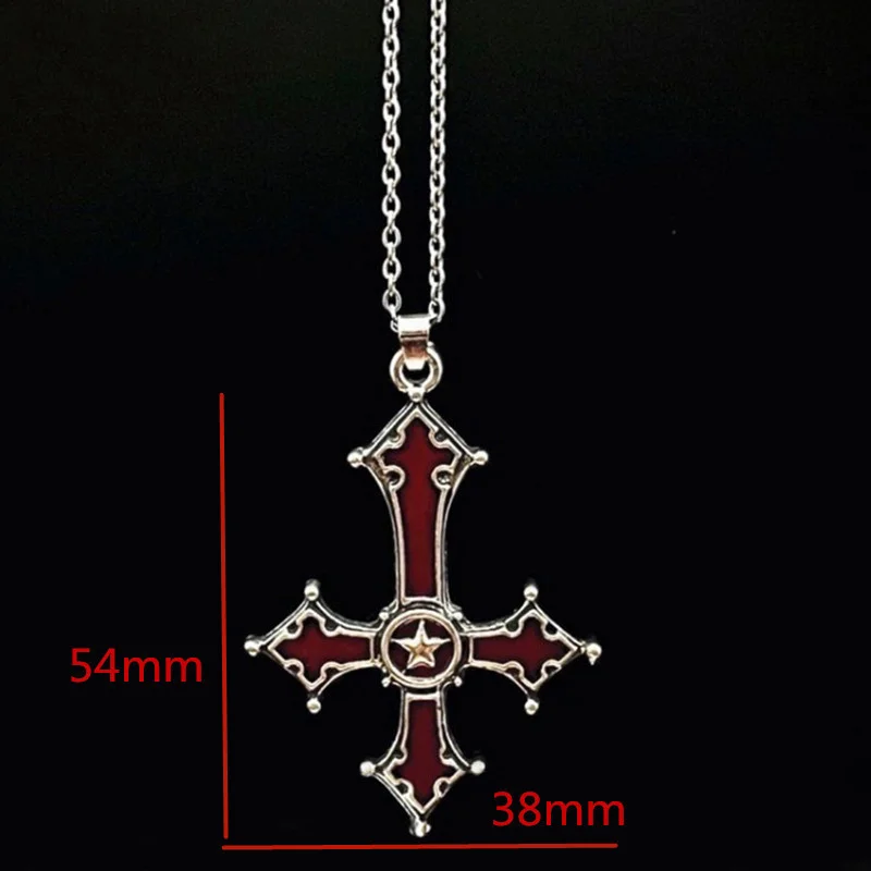 خمر القوطية الصليب قلادة قلادة للرجال موضة حفلة الاتجاه مجوهرات بسيطة هدايا الهالوين