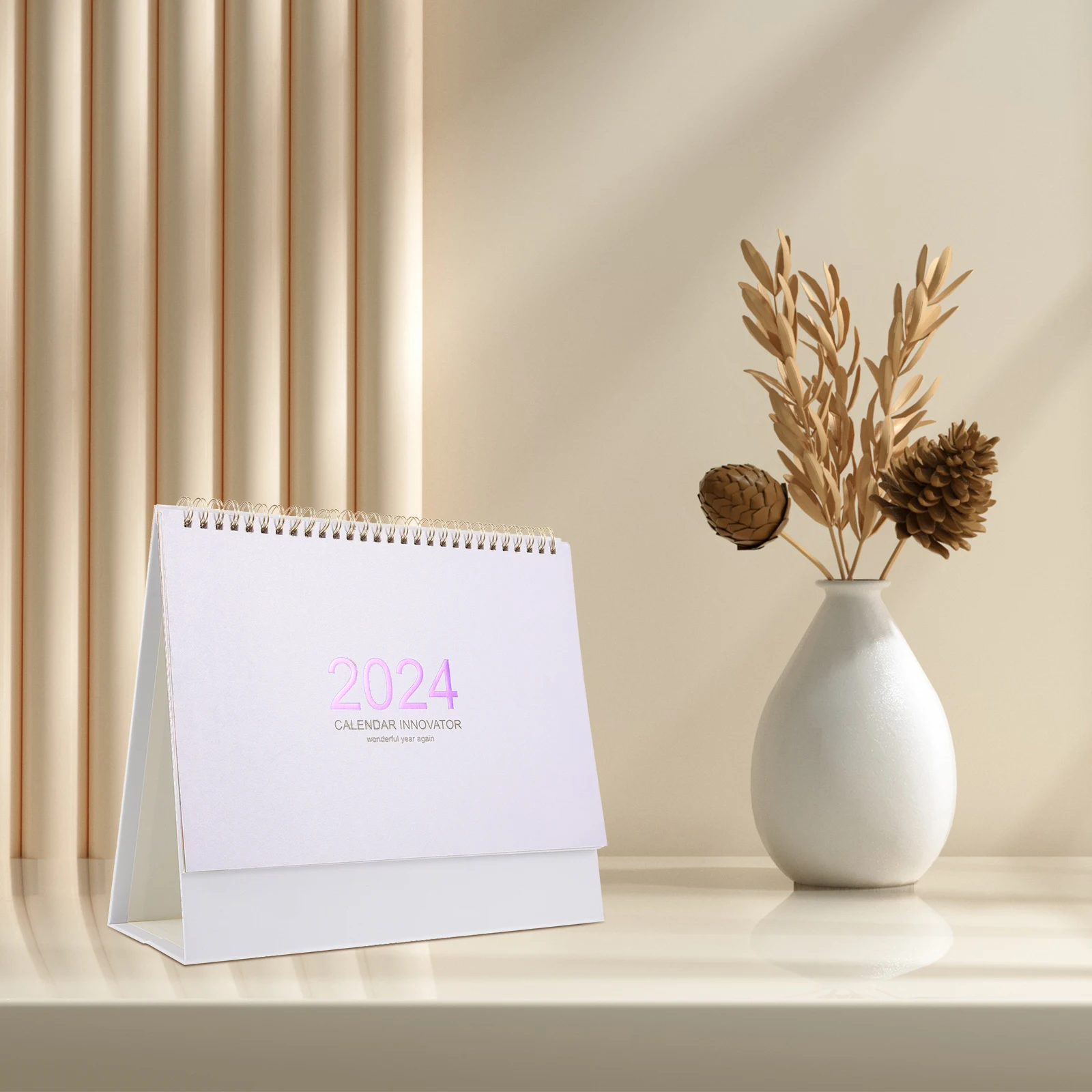 

Simple Desk Calendar Ornament Year Planners Desktop Standing Monthly Table Decor Decoration Mini