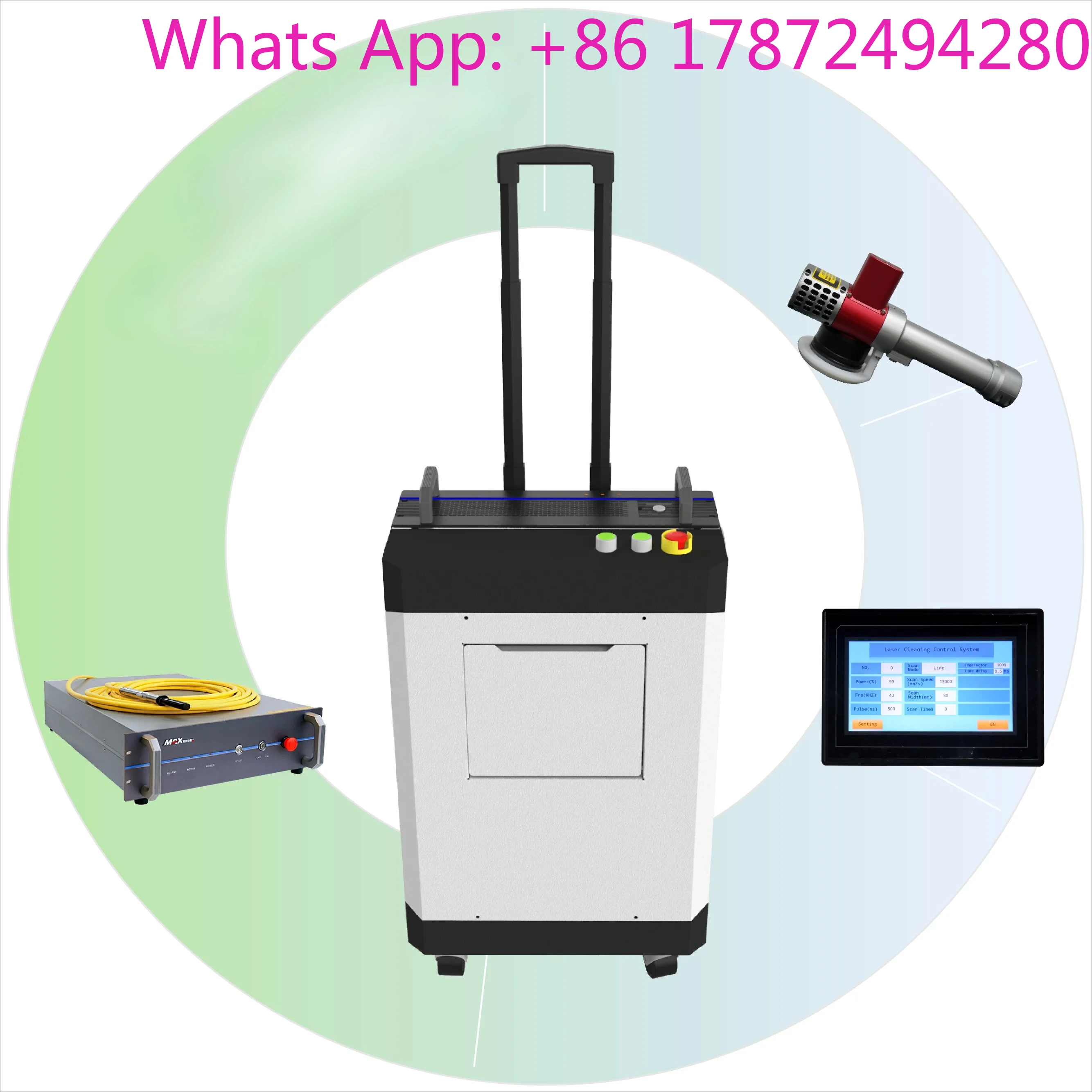 Portable Laser Cleaner 100W 200W 300W 500W Pulse Fiber Laser Cleaning Machine Rust Remover