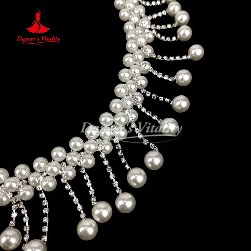 Accessoires de spectacle de danse du ventre, chaîne de taille à pampilles en perles à la mode et exquise pour ceinture de compétition pour adultes et enfants
