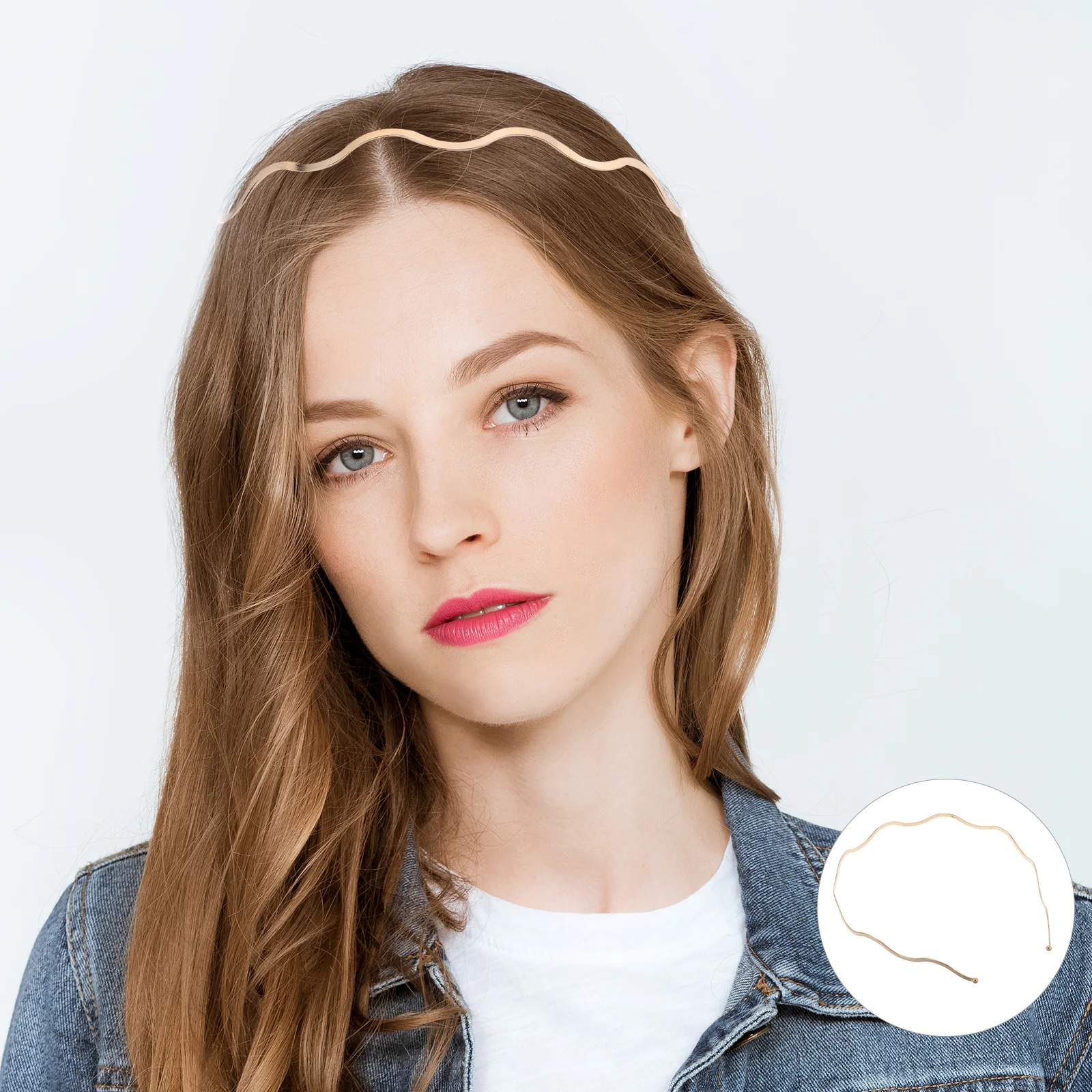 

Metal Wave Headband Elegant Thin Design for Women Portable Hair Accessories for Short Hair Formal Occasions Fashion Hairband