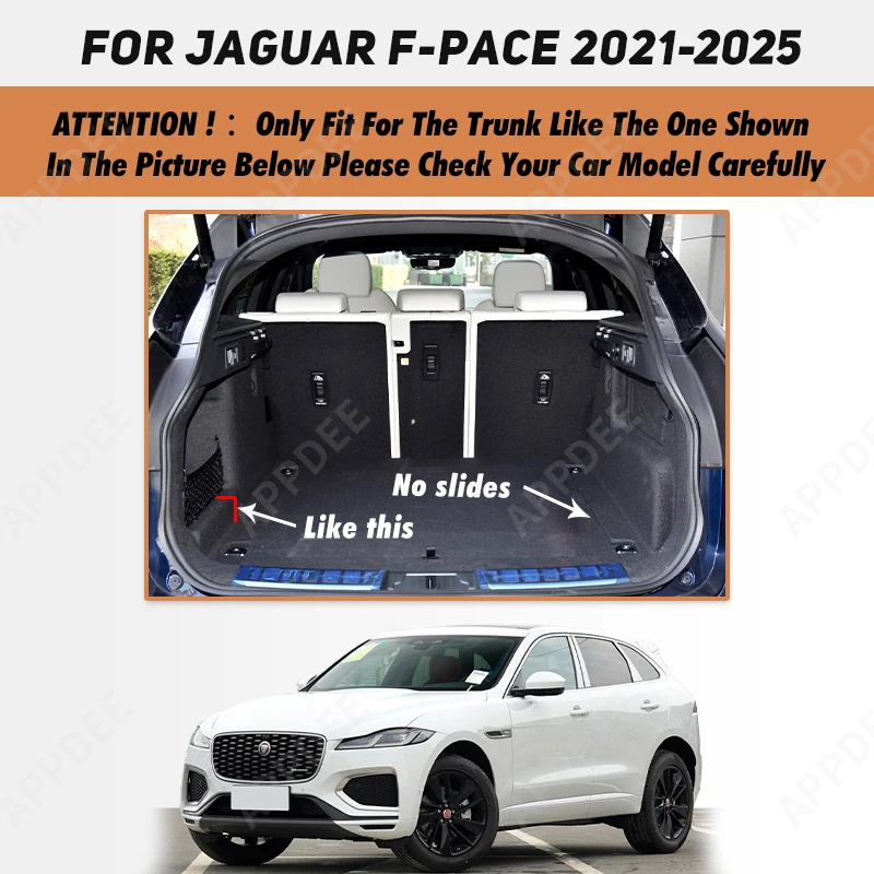 Auto Full Coverage Trunk Mat For Jaguar F-PACE 2021 2022 2023 2024 Car Boot Cover Pad Cargo Liner Interior Protector Accessories