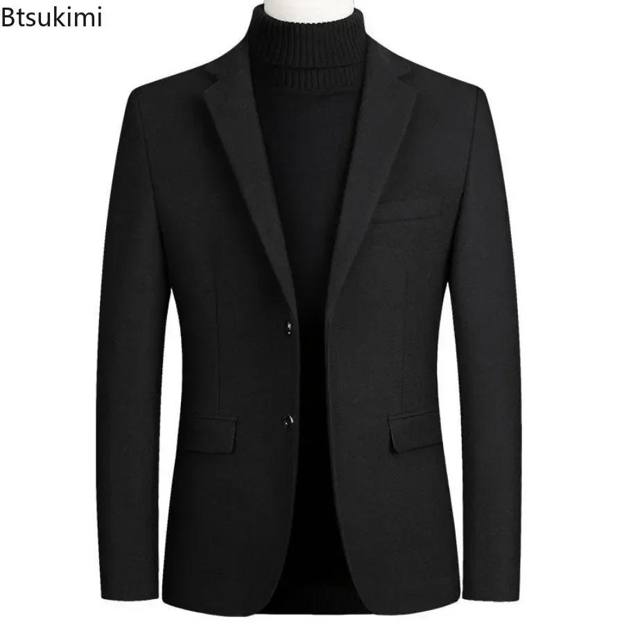 2025 Autumn Winter Men's Woolen Suit Jackets High-grade Business Party Slim Fit Blazers Male Casual Versatile Classic Suit Coats