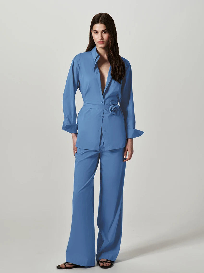 

Marthaqiqi Winter Ladies Nightgowns Set Sexy Turn-Down Collar Sleepwear Long Sleeve Pajamas Pants Casual Female Nightwear Suits