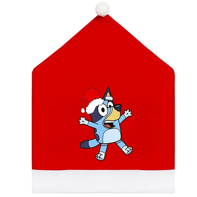 ブルーイズビンゴクリスマス帽子椅子カバーアニメ家の装飾リビングルームファッションビッグクリスマスキャップ背もたれケースギフトホット販売
