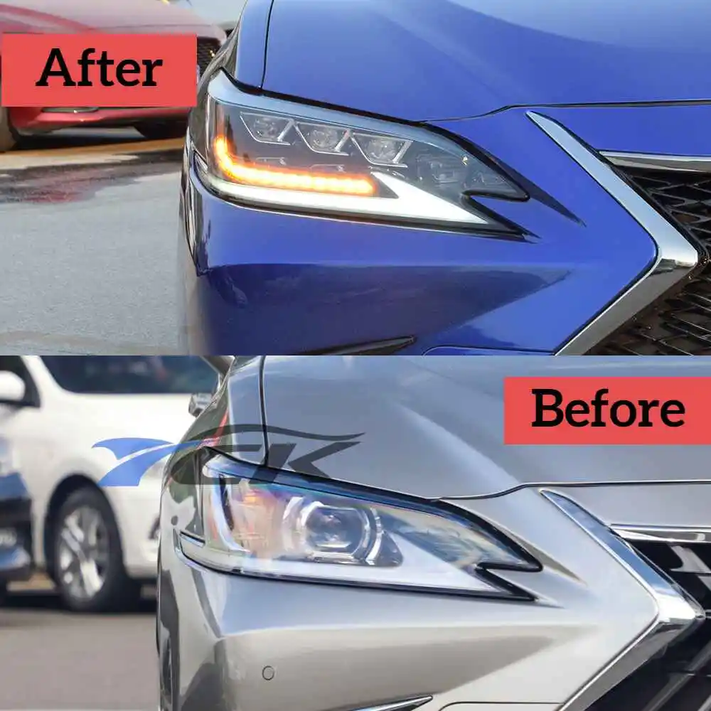 Upgrade A pair For Lexus ES 2018 2019 2020 2021 Triple Beams LED Headlight Headlamp Assembly Car accessories plug and play