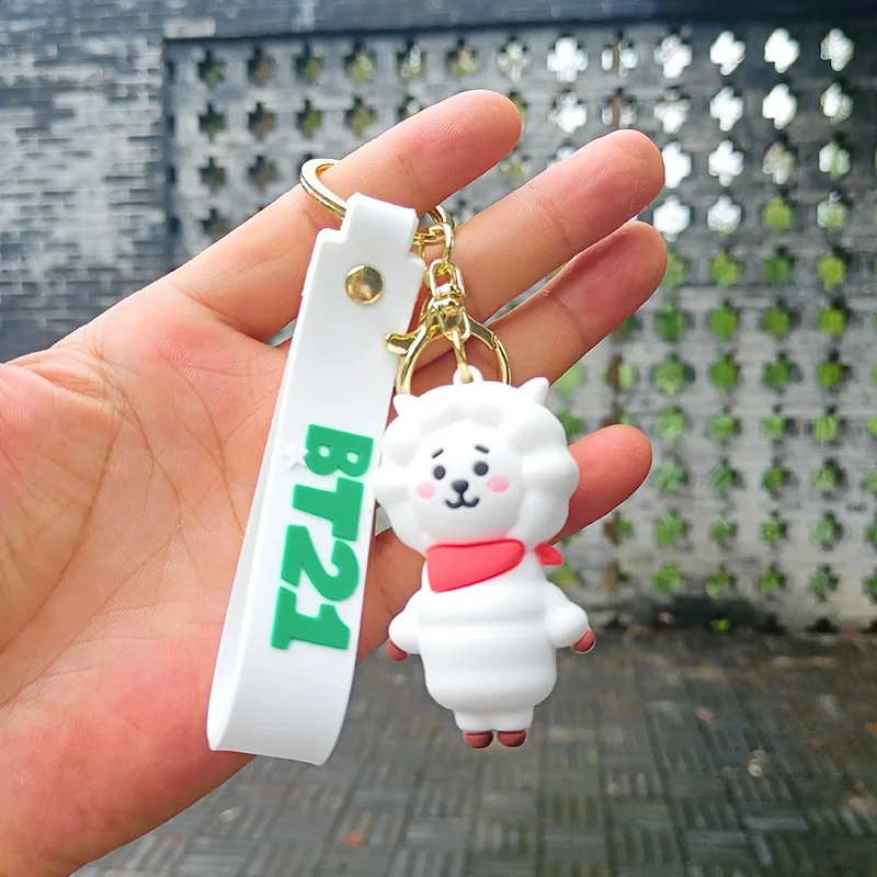 New Kawaii BT21ed Baby Series Anime keychain Cartoon Cute Keychain For Car Keys Bag Pendant Girl Gift