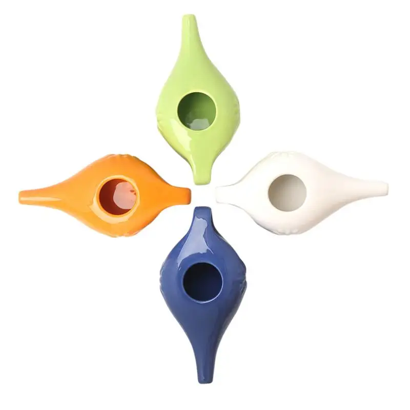 250ml Ceramic Neti Pot Rinsing Nose Washing Nasal Leakproof Spout Washable Tools Cleaning Travel Hiking Accessories