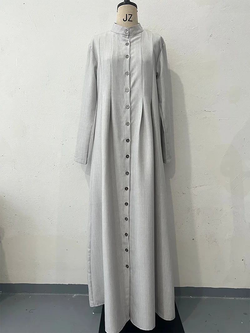 여성 이드 드레스 아바야 라마단 무슬림 드레스 잘라비야 싱글 브레스티드 이슬람 두바이 아바야 카프탄 베스티도스 아랍 롱 로브 모로코