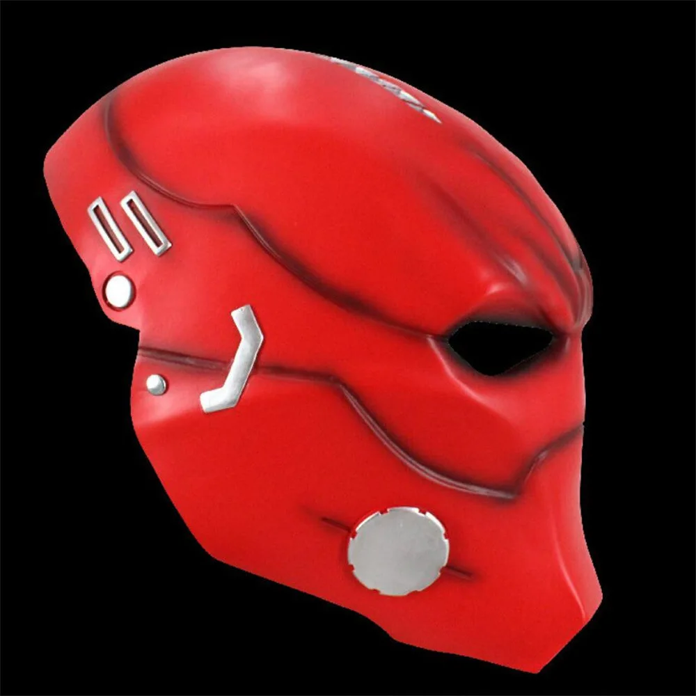 Deluxe Red Hood Helmet with Metallic Effect, Cosplay Prop for Fans, Collector's Edition