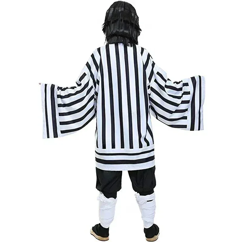 Anime Demon Slayer Kimetsu No Yaiba Iguro Obanai Haori Kimono Cosplay disfraz peluca serpiente accesorios blanco disfraz de Halloween