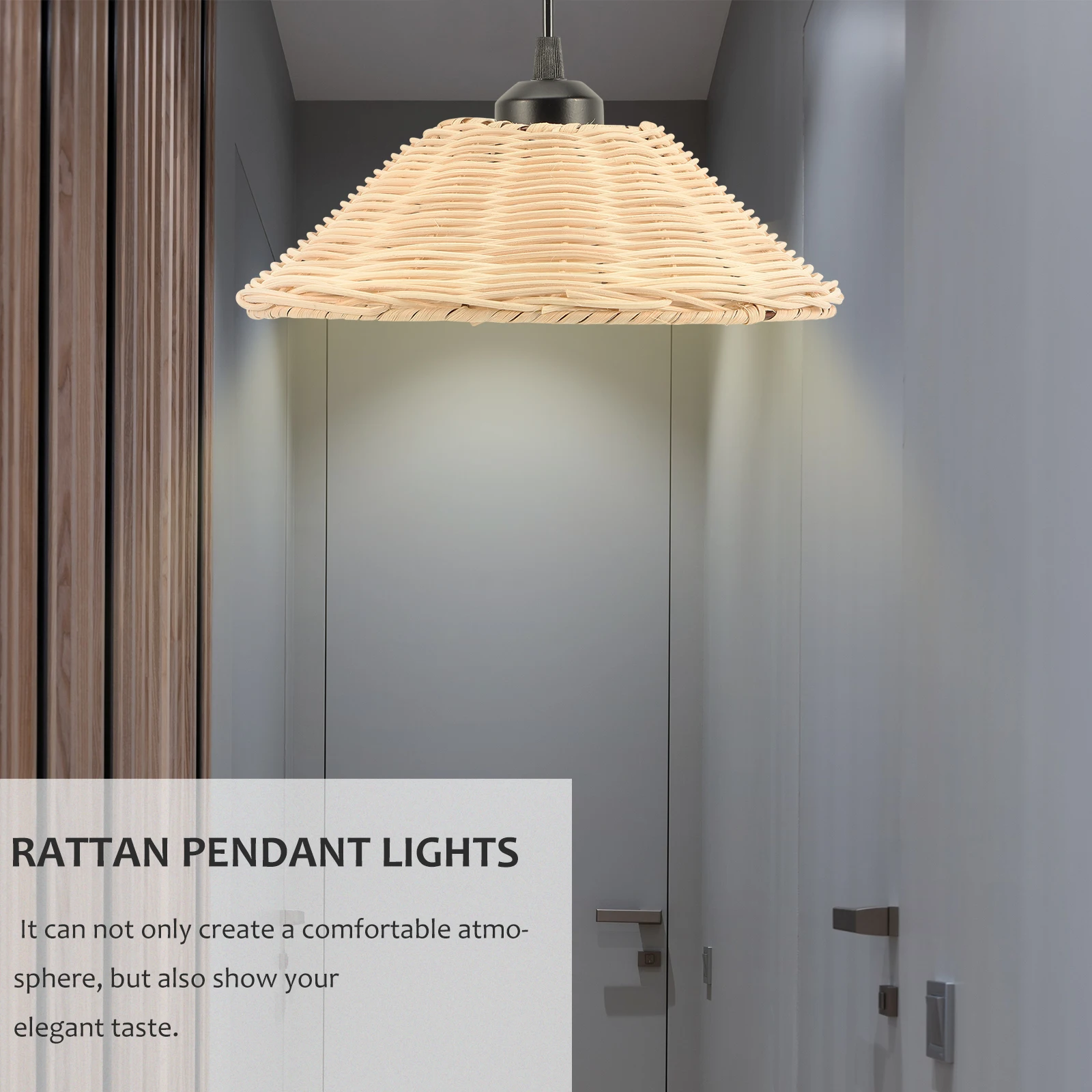 Lampa wisząca sufitowa z rattanu, lampy wiszące, nordyckie oprawy oświetleniowe, dekoracyjne gałązki, klasyczny design zen, bezpieczna i trwała.