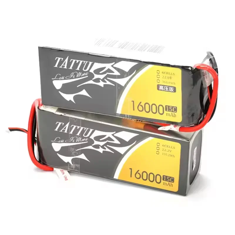 TATTU 16000mAh 22.2V 6S LiPO Battery 15C Remote Control for Heavy Load Multirotor Hexacopter Agricultural