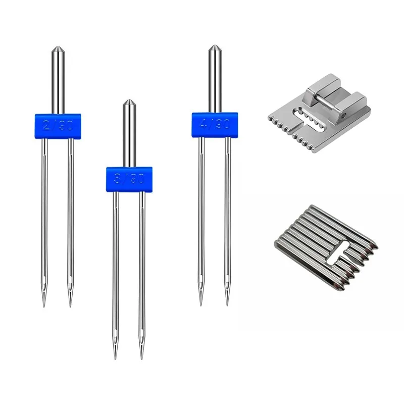 Sewing Machine Accessories Feet For Household Presser Foot Knitting Needles Tucker Pintuck Twin Double Pins 5/7/9 Grooves Singer