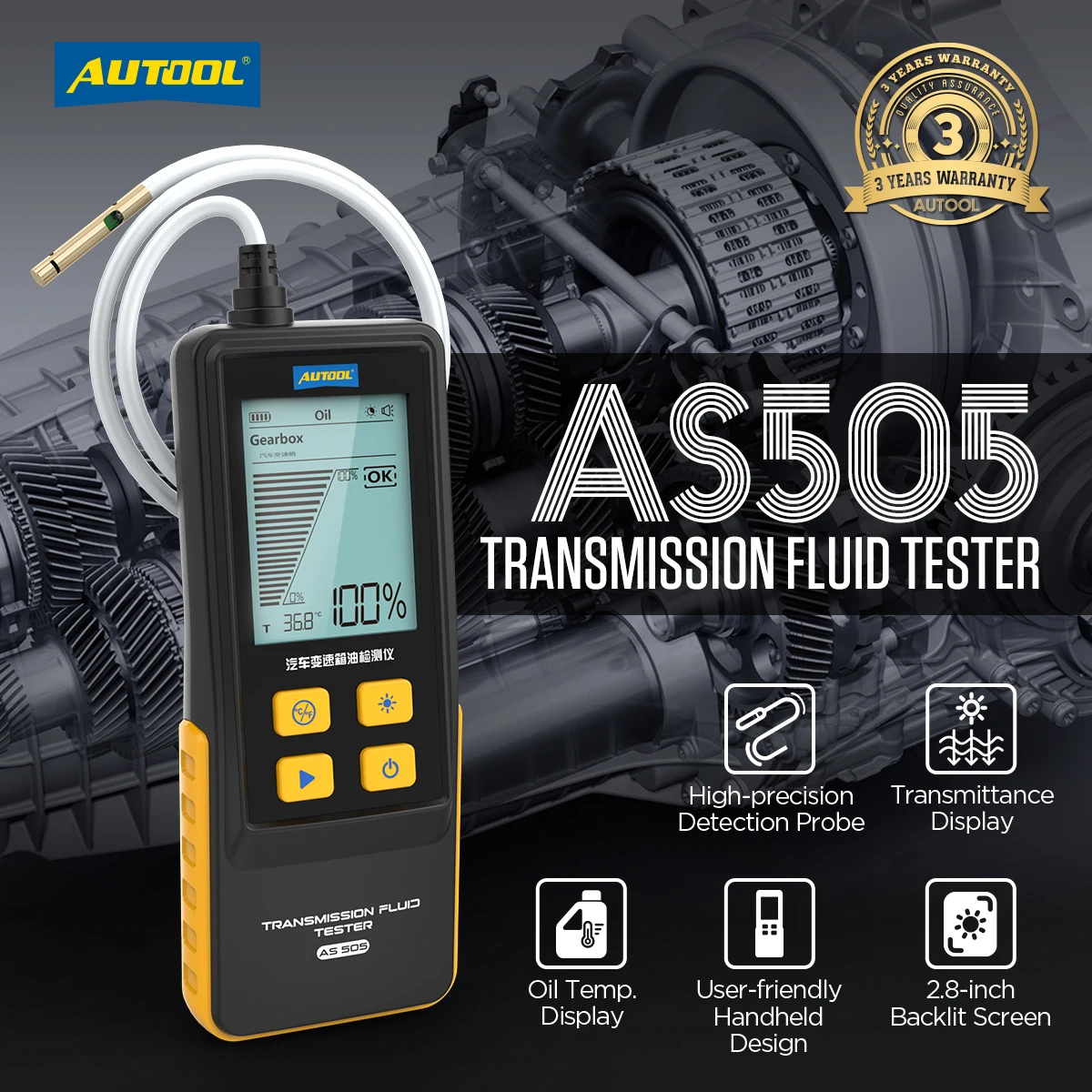 AUTOOL AS505 ATF Exchanger Transmission Oil Tester Digital Display for Automobile Gearbox oil Transmission  Tools