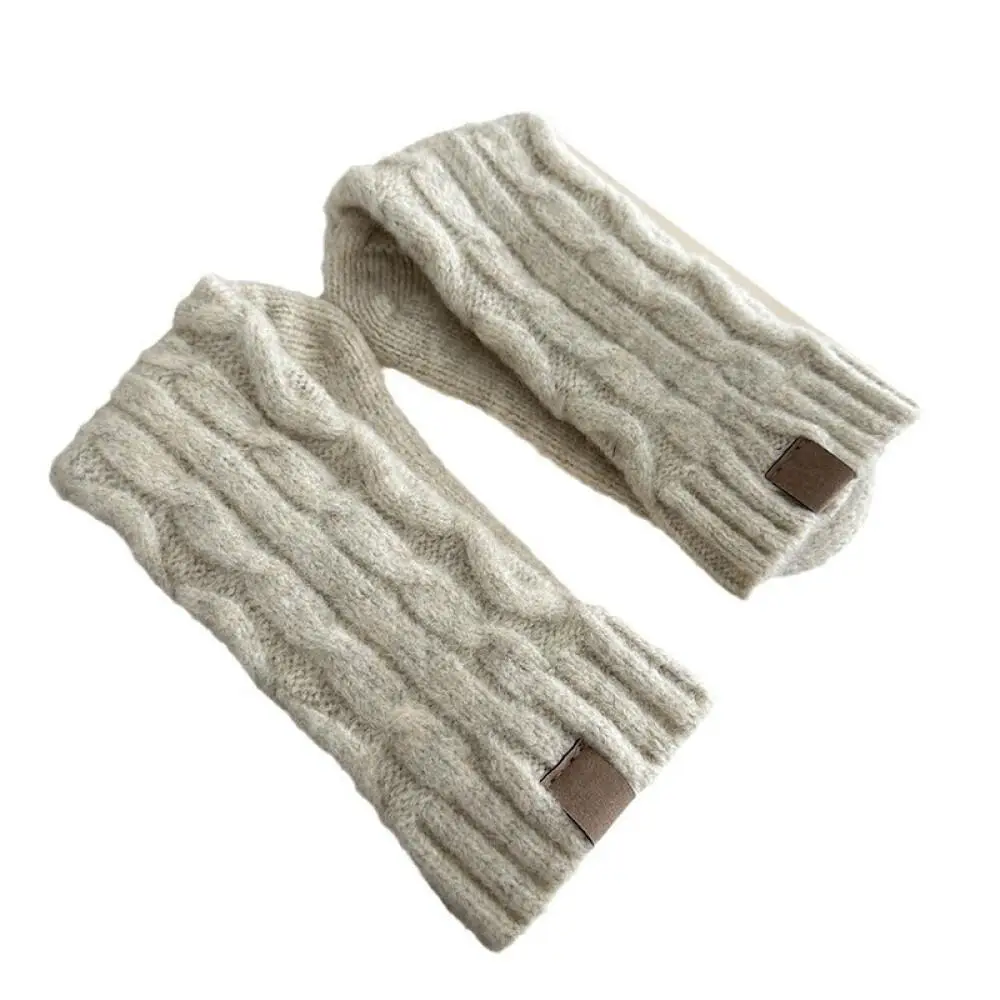 Knitted Wool Warm Socks Japanese Korean Casual Solid Color Simple Style Mid-Calf Length Socks Twist Striped Socks