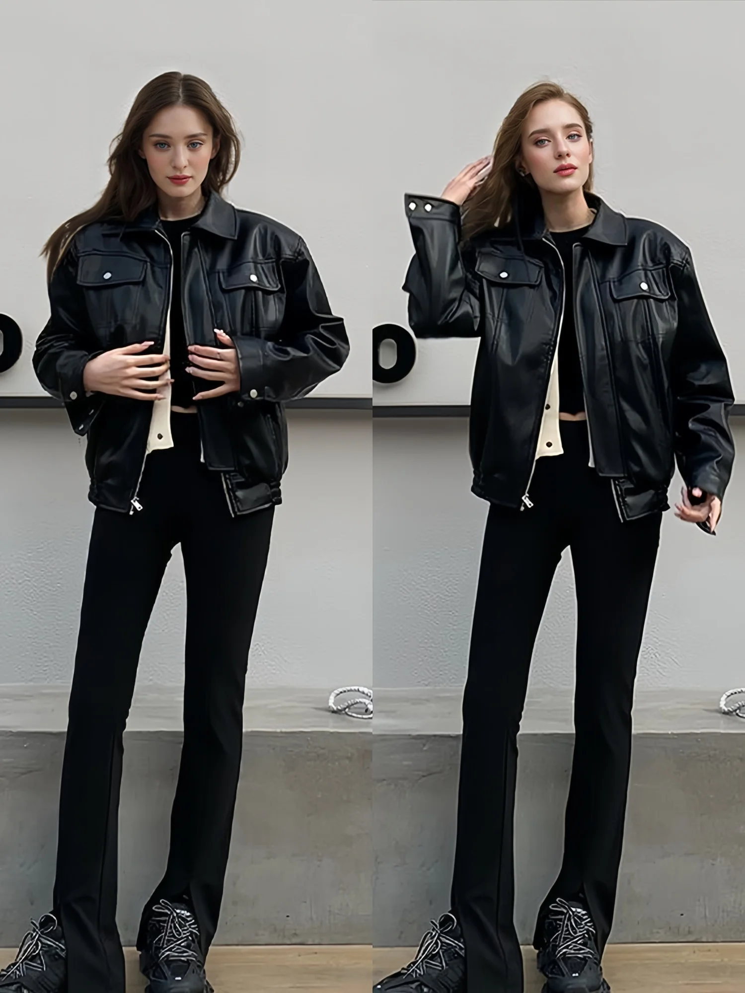 Women's PU Retro Jacket Motorcycle Biker Faux Leather Jacket Coat Female Top Streetwear 2025 Spring Autumn New Fashion Outerwear